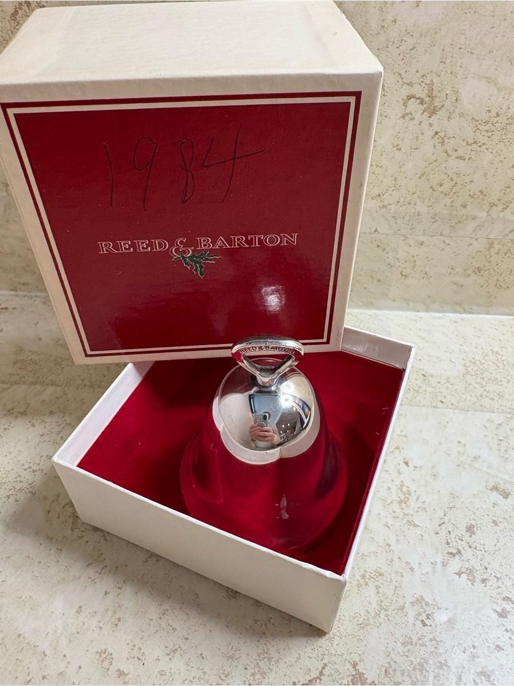Reed & Barton Silver 'Christmas 1984' Holiday Bell Ornament